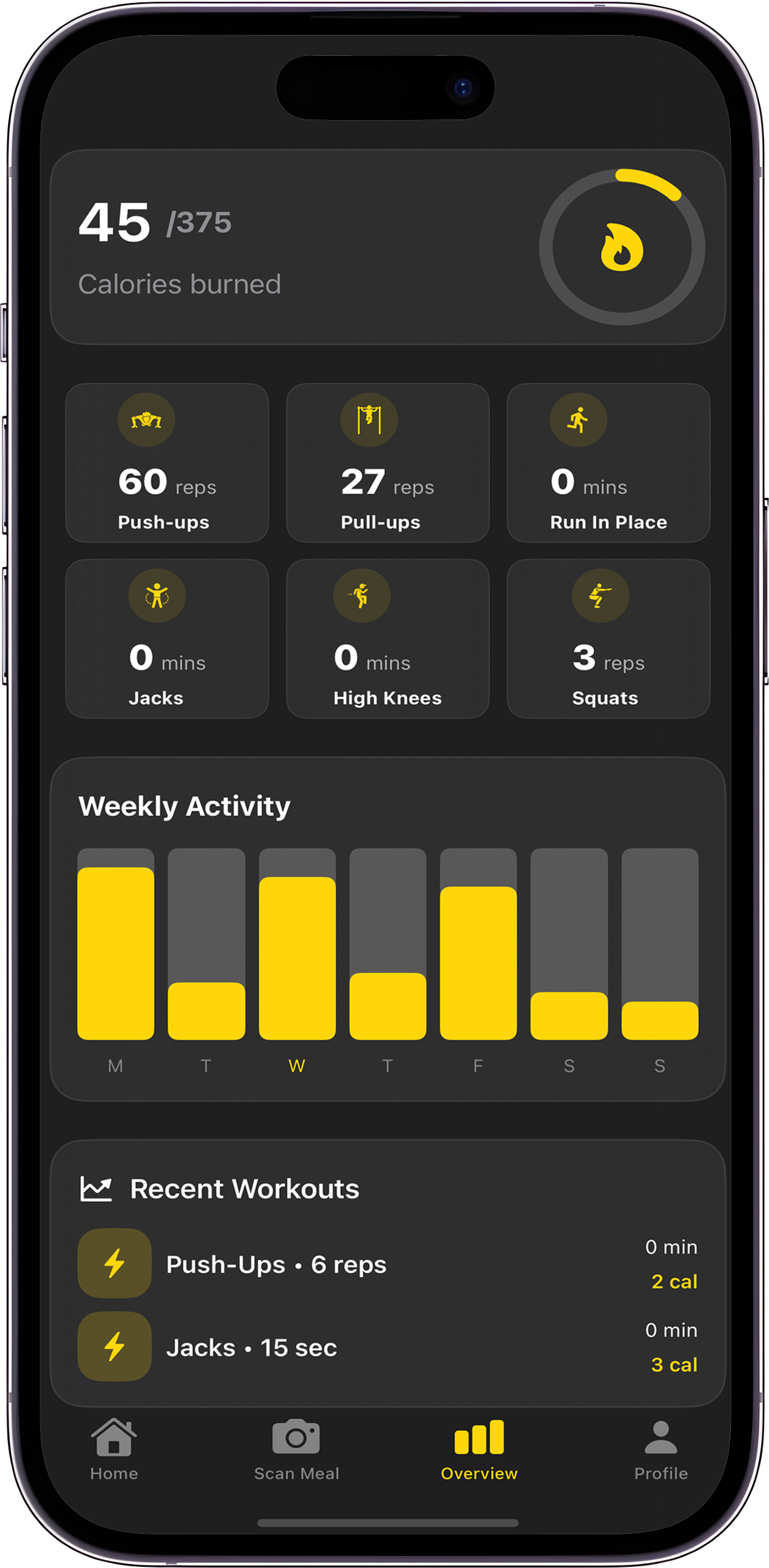 GymGenZ Calorie Counter UI
